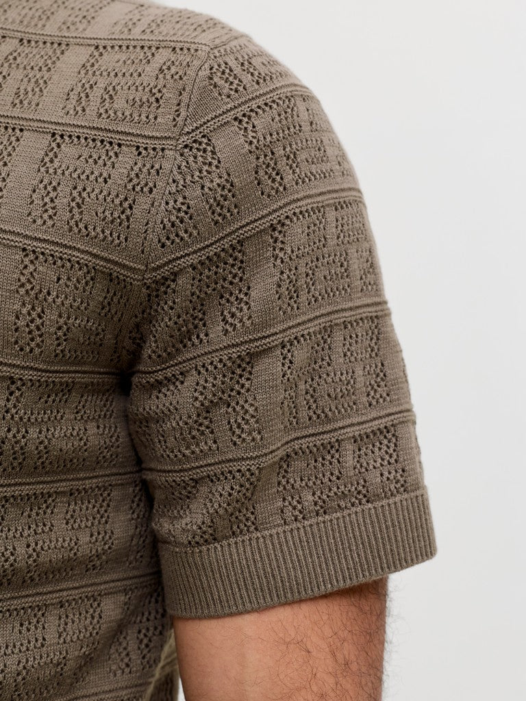 JPRBLAPALMER Knit Polo-Shirt - Morel